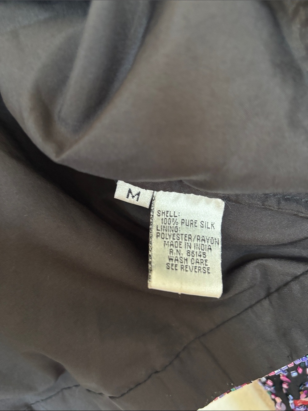 90s SILK beaded AOP cropped jacket - Picture 9 of 9